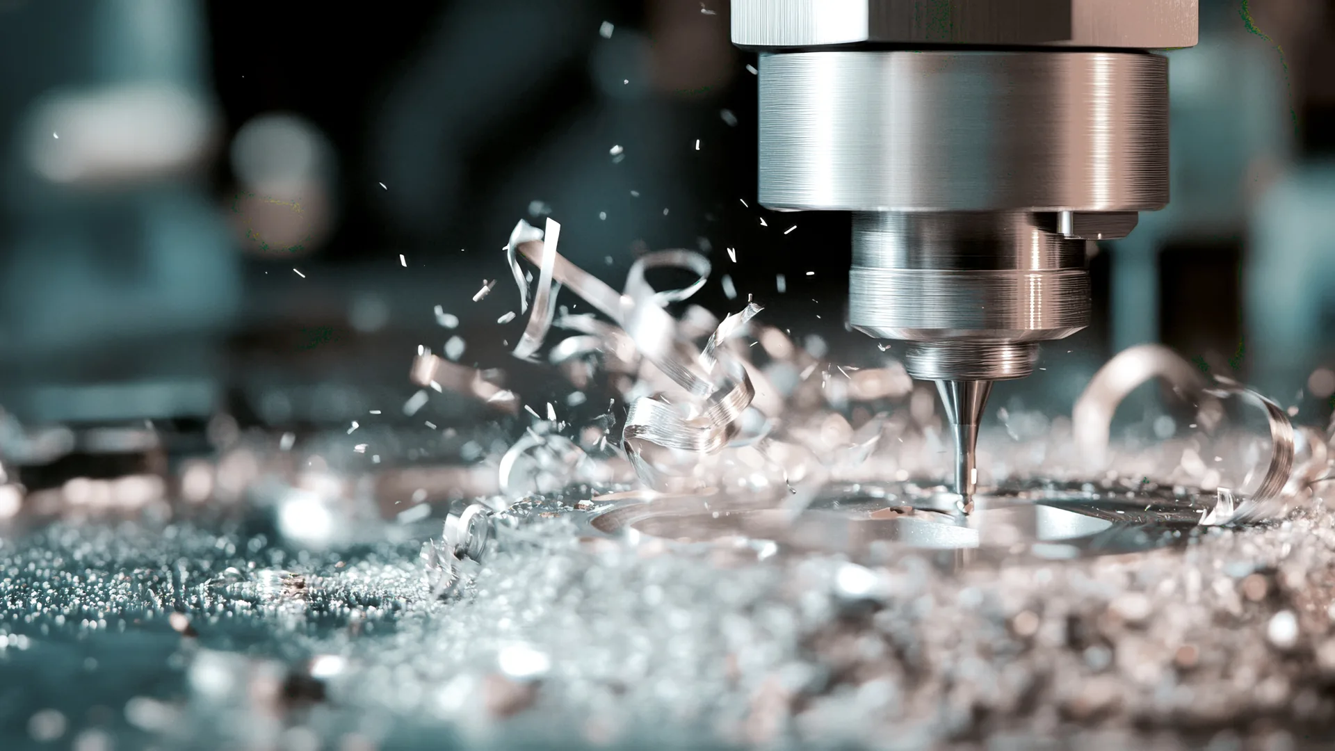 CNC-Präzisionsfräse bearbeitet ein Werkstück